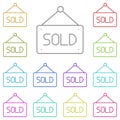 Sold, nameplate multi color icon. Simple thin line, outline  of real estate icons for ui and ux, website or mobile Royalty Free Stock Photo