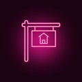 Sold neon icon. Elements of Real Estate set. Simple icon for websites, web design, mobile app, info graphics