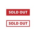 Sold Out banner for business and promotion. 2 kinds of buttons with and without outline. Red buttons for ui design