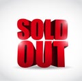 Sold out 3d text sign illustration design