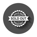 Sold out grunge rubber stamp. Vector illustration with long shad Royalty Free Stock Photo