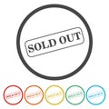 Sold Out icon vector over a white background Royalty Free Stock Photo