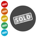 Sold Out icon vector over a white background Royalty Free Stock Photo