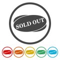 Sold Out icon vector over a white background Royalty Free Stock Photo