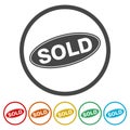 Sold Out icon vector over a white background Royalty Free Stock Photo