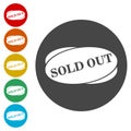 Sold Out icon vector over a white background Royalty Free Stock Photo