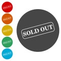 Sold Out icon vector over a white background Royalty Free Stock Photo