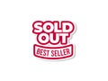 Sold Out Label Sticker Modern. Red Text Rubber Stamp Ink - Vector. vintage badge label sold out Royalty Free Stock Photo