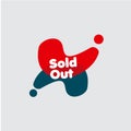 Sold out Label Vector Template Design Illustration Royalty Free Stock Photo