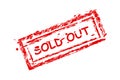 sold out vector rectangle crayon scratch red rubber stamp Royalty Free Stock Photo