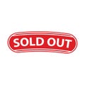 Sold out red badge with stripes vector eps10. Red Sold out stamp for web shop.