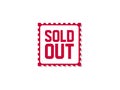 Sold out red grunge stamp, sale vintage rubber badge template isolated vector icon Royalty Free Stock Photo