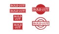 Sold out red grunge stamp  sale vintage rubber badge template Royalty Free Stock Photo