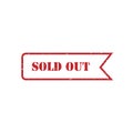 Sold out red grunge stamp vector Royalty Free Stock Photo