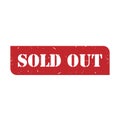 Sold out red grunge stamp vector Royalty Free Stock Photo