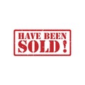 Sold out red grunge stamp vector Royalty Free Stock Photo