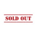 Sold out red grunge stamp vector Royalty Free Stock Photo