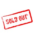 Sold Out red rubber stamp isolated on white. Royalty Free Stock Photo