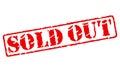 SOLD OUT red rubber stamp vector illustration isolated white background Royalty Free Stock Photo