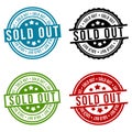 Sold out Round Stamp Collection. Eps10 Vector Badge Royalty Free Stock Photo