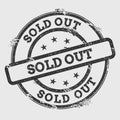 Sold Out rubber stamp isolated on white. Royalty Free Stock Photo