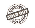 Sold out rubber stamp vector illustration on white background. Sold rubber stamp. Sold out imprint. Grey sold stamp