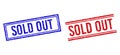 Distress Textured SOLD OUT Stamps with Double Lines Royalty Free Stock Photo