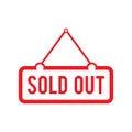 Sold out sign trendy vector icon template. Hanging frame sold out icon sign design Royalty Free Stock Photo