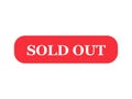 Sold out square sticker banner isolated on white. Sold out illustration Royalty Free Stock Photo