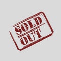 Sold out stamp in deep red color Royalty Free Stock Photo