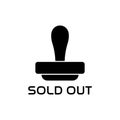 Sold out stamp icon isolated in white background