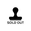 Sold out stamp icon isolated in white background