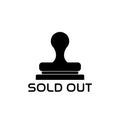 Sold out stamp icon isolated in white background