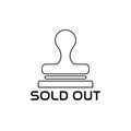 Sold out stamp icon isolated in white background