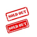 SOLD OUT stamp sign text red. Royalty Free Stock Photo