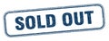 sold out stamp. sold out square grunge sign. Royalty Free Stock Photo