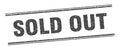 sold out stamp. sold out square grunge sign. Royalty Free Stock Photo