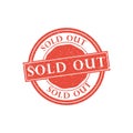 Sold out stamp. Vector illustration Royalty Free Stock Photo