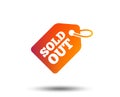 Sold out tag icon. Shopping message sign. Royalty Free Stock Photo