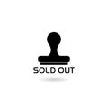 Sold Out text stamp with shadow Royalty Free Stock Photo