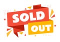 Sold Out Vector Illustration with Shopping Message or Special Offer that Indicates the Product is Sold in Cartoon Hand Drawn