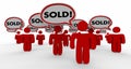 Sold People Speech Bubble Closed Deal Customers Royalty Free Stock Photo