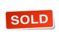 Sold red square sticker