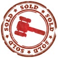 Sold red stamp Royalty Free Stock Photo