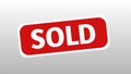 SOLD red stamp. Flat  icon Royalty Free Stock Photo