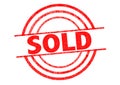 SOLD Rubber Stamp Royalty Free Stock Photo