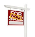 Sold For Sale Real Estate Sign with Clipping Path Royalty Free Stock Photo