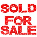 Sold and For sale stamps Royalty Free Stock Photo