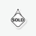 Sold sign sticker icon isolated on white background Royalty Free Stock Photo