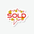 Sold sign sticker icon isolated on white background Royalty Free Stock Photo